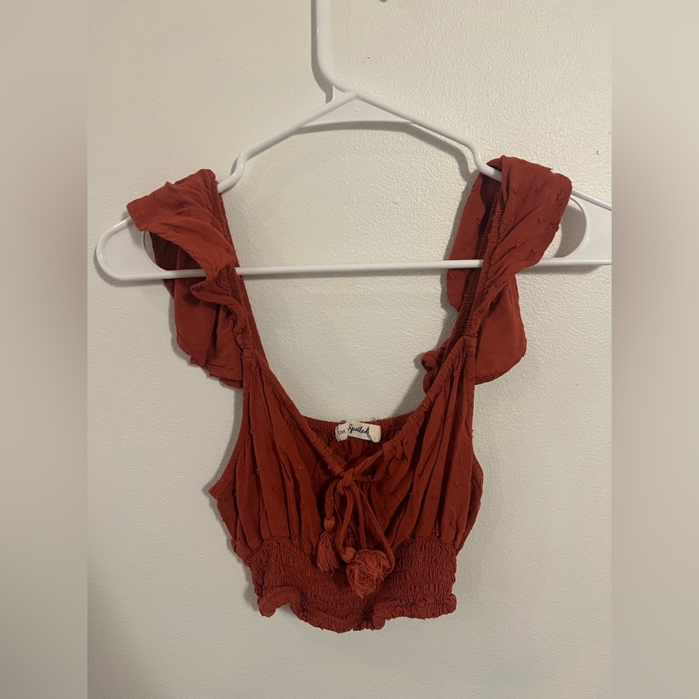 Boho orange crop top